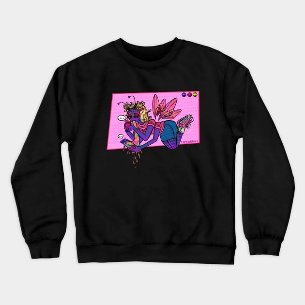 Ghosted on the fly - Pink Crewneck Sweatshirt by EwwGerms